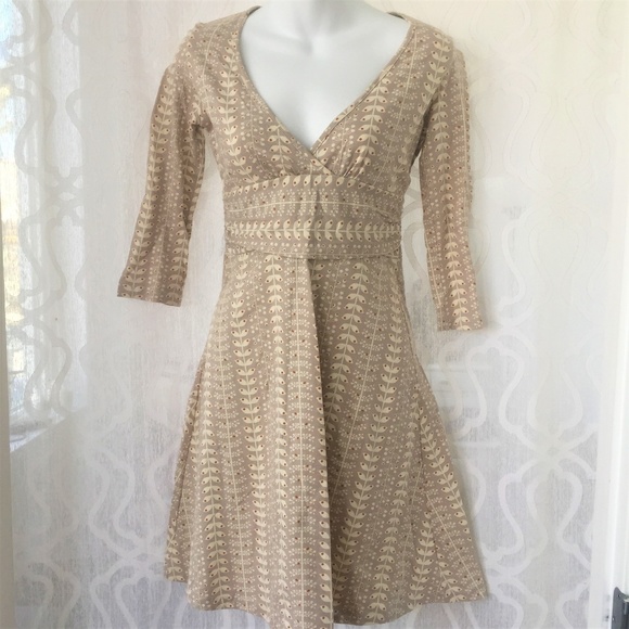 Patagonia Dresses & Skirts - Sold - Patagonia Tan Floral Cotton Dress